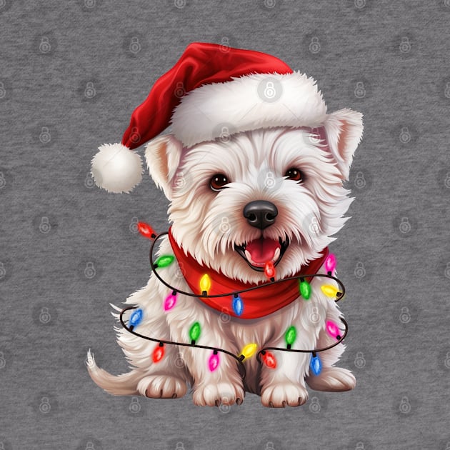 Christmas West Highland White Terrier by Chromatic Fusion Studio